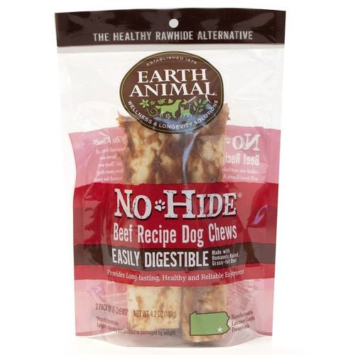 EARTH ANIMAL DOG NO-HIDE BEEF 4 INCHES 2 PACK
