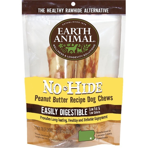 EARTH ANIMAL DOG NO-HIDE PEANUT BUTTER 7 INCHES 2 PACK
