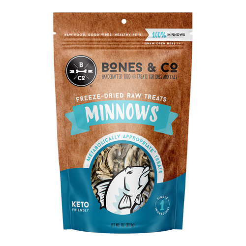 BONES & CO DOG CAT FREEZE DRIED MINNOW 1OZ