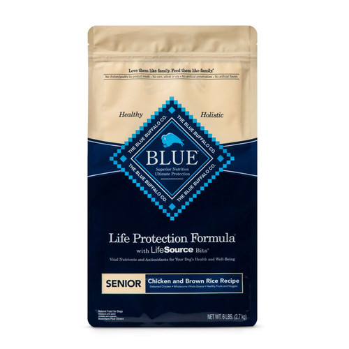 BLUE BUFFALO LIFE PROTECTION FORMULA SENIOR CHICKEN AND BROWN RICE DRY DOG FOOD 5 LB