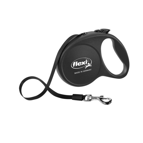 FLEXI BLACK RETRACTABLE NYLON DOG LEASH LARGE