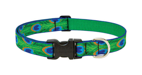 LUPINE PET ORIGINAL DESIGNS MULTICOLOR TAIL FEATHERS NYLON DOG ADJUSTABLE COLLAR.