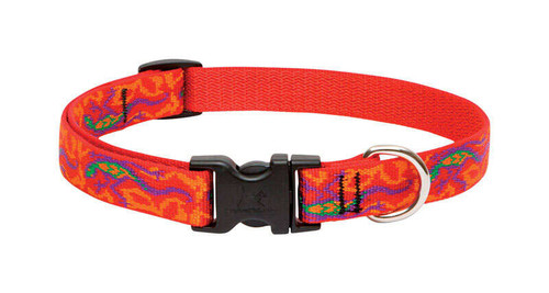 LUPINE PET ORIGINAL DESIGNS MULTICOLOR GO GO GECKO NYLON DOG ADJUSTABLE COLLAR