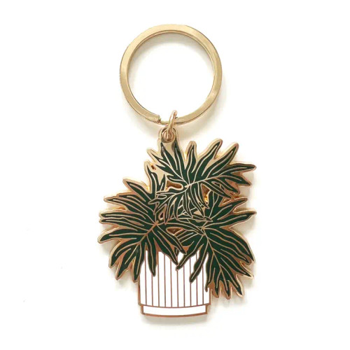 SPLIT-LEAF PHILODENDRON PLANT KEYCHAIN