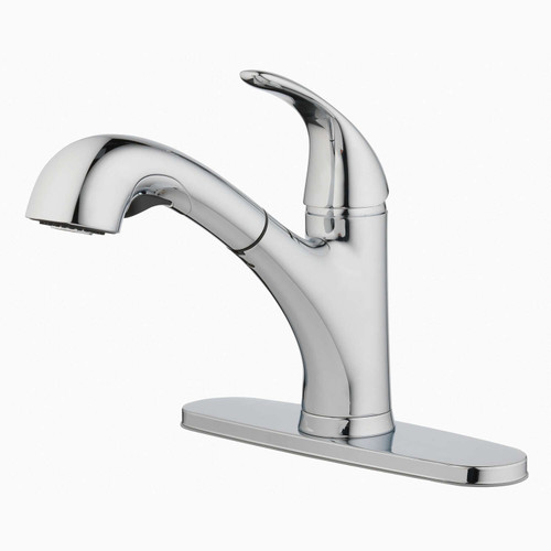 OAK BROOK PACIFICA ONE HANDLE BRUSHED NICKEL PULL OUT KITCHEN FAUCET