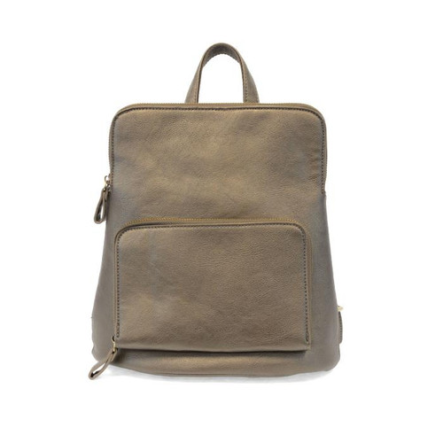 METALLIC KHAKI JULIA MINI BACKPACK