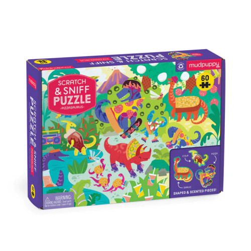 PUZZLE 60PC SNIFF PIZZASAURUS