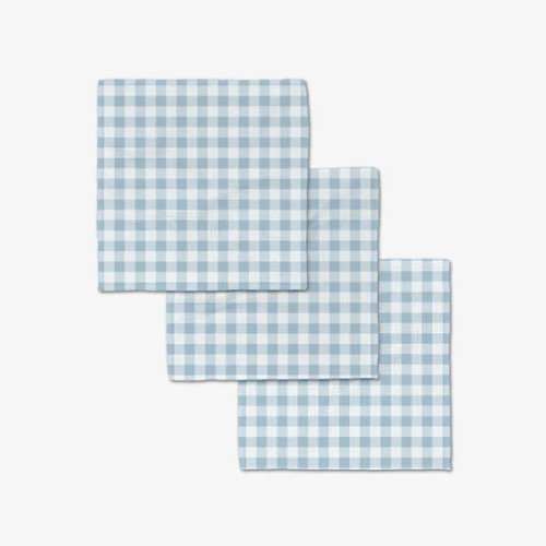 BLUE GINGHAM LUXE WASHCLOTH SET