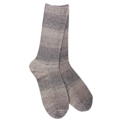 WORLD'S SOFTEST SOCKS WEEKEND RIB LIGHT CREW WALNUT