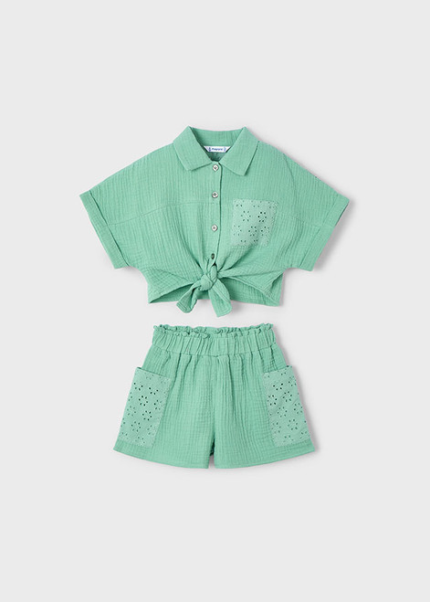 2PC SET GREEN W/ SHORTS