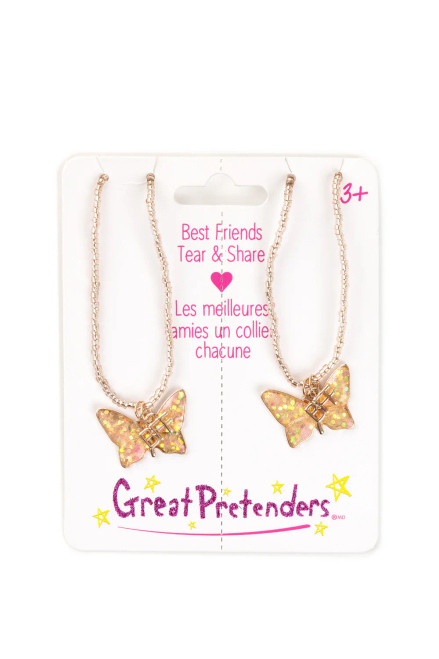 BFF BUTTERFLY SHARE NECKLACE 2PC