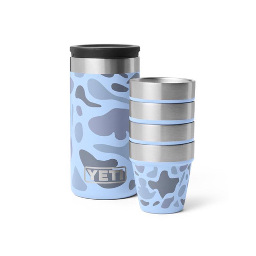 YETI 1.7 oz Blue Camo Stainless Steel Packable Shot Glass Set