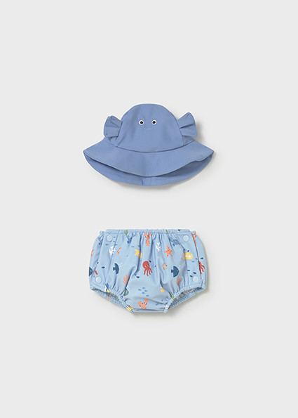 2PC SWIM DIAPER HAT BLUE