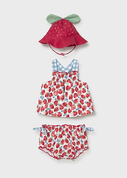 3PC SWIMSUIT SET STRAWBERRY