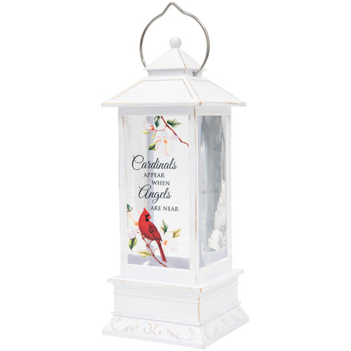 CARDINALS APPEAR GLITTER LANTERN