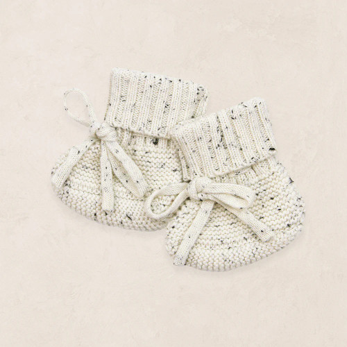 KNIT BOOTIES CREAM SPECKLE