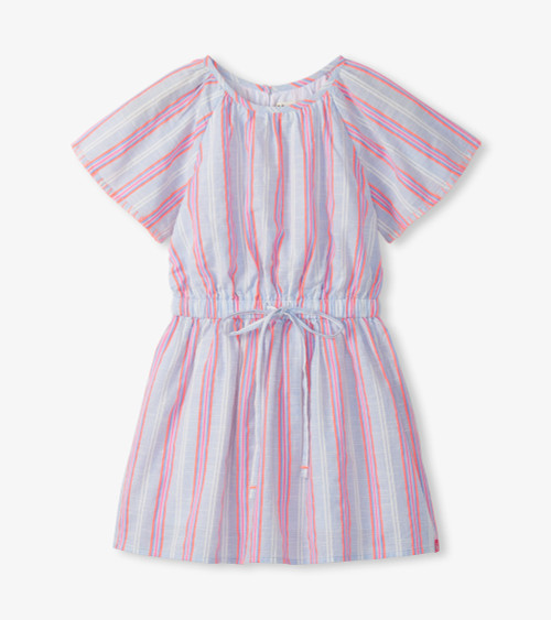 NEON CHAMBRAY STRIPE WOVEN DRESS