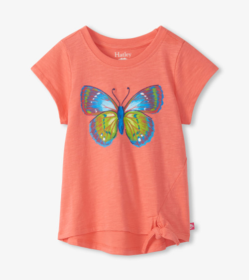 BUTTERFLY TIE FRONT TEE