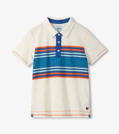 VINTAGE BLOCK STRIPES POLO TEE