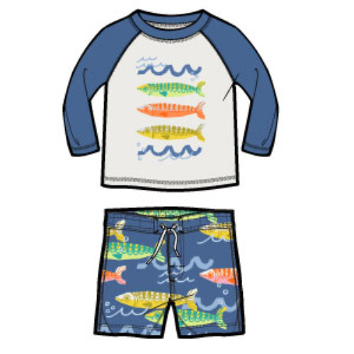RASH GUARD BABY SWIM SET FISH