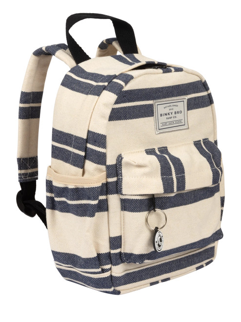 KIDS BACKPACK NAVY STRIPE CANVAS