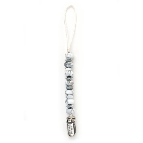 BLACK MARBLE PACIFIER CLIP