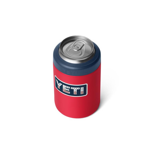 ETI Rambler 12 oz Rescue Red Patriotic BPA Free Badge Colster Can Insulator