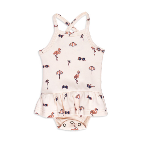 SKIRTED BODYSUIT FLAMINGO