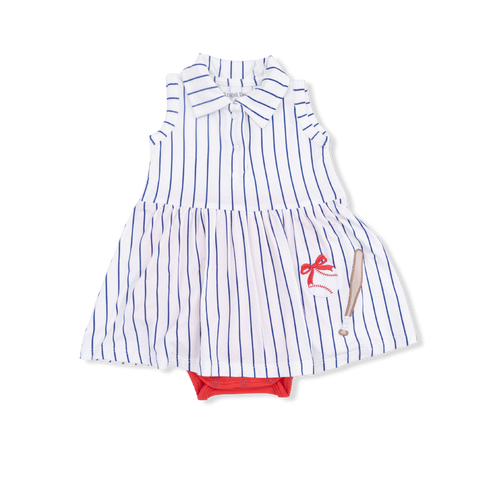 BASEBALL STRIPE POLO TENNIS DRESS