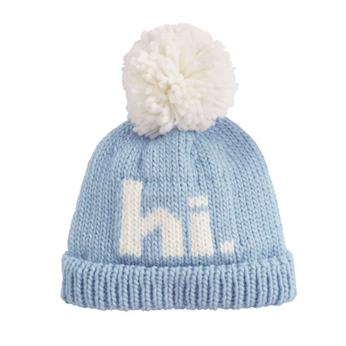 BLUE HI BABY KNIT HAT