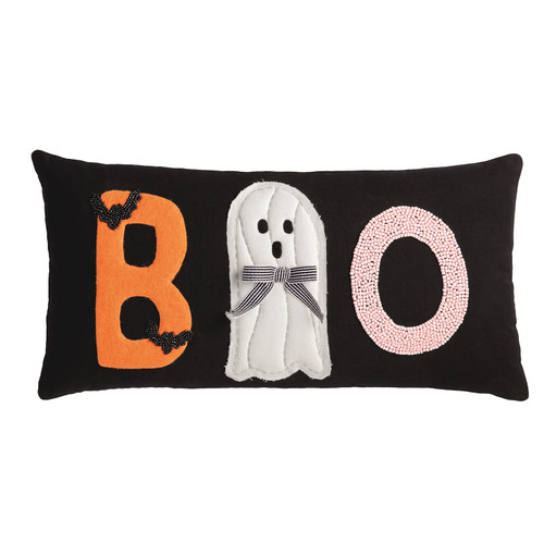 BOO LUMBAR QUILTED PILLOW