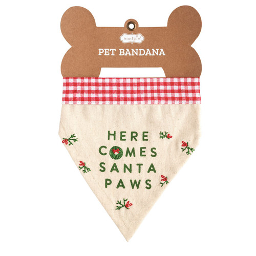 HERE COMES SANTA PAWS BANDANA