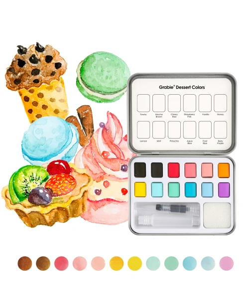 WATERCOLOR S/12 BRUSH DESSERT