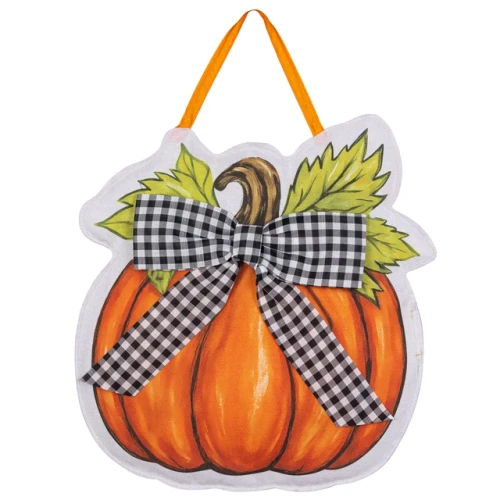 CHECKERED BOW PUMPKIN