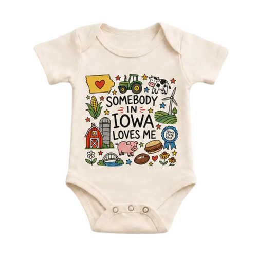 ONESIE NATURAL SOMEBODY IN IOWA LOVES ME