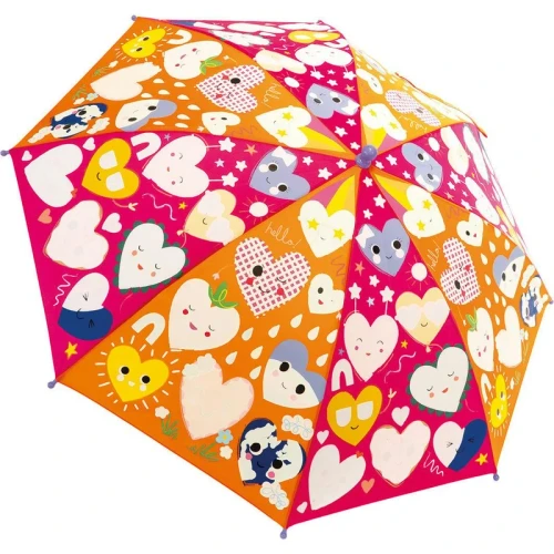 HEARTS 17" COLOR UMBRELLA