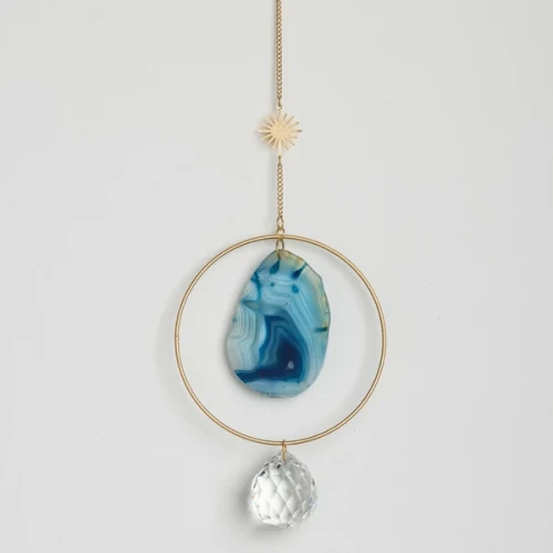 STONE SUNCATCHER SUN/BLUE AGATE