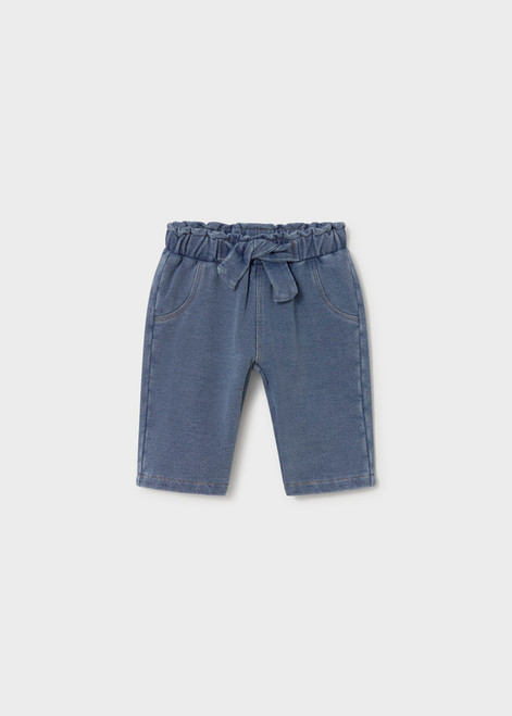 DENIM PANTS W/ ELASTIC BELT