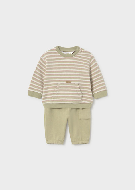 2PC SET GREEN STRIPE