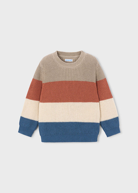SWEATER ORANGE GRAY STRIPE