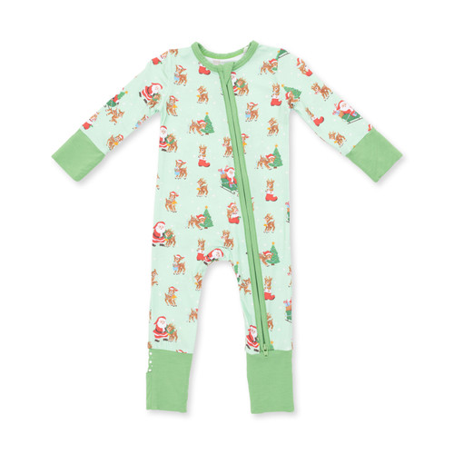 REINDEER & SANTA UNISEX ZIP ROMPER