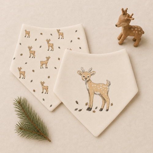 ORGANIC B BIB 2-PACK DEER OS