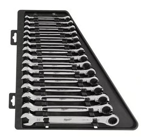 Milwaukee Metric Ratcheting Combination Wrench Set 15 pc