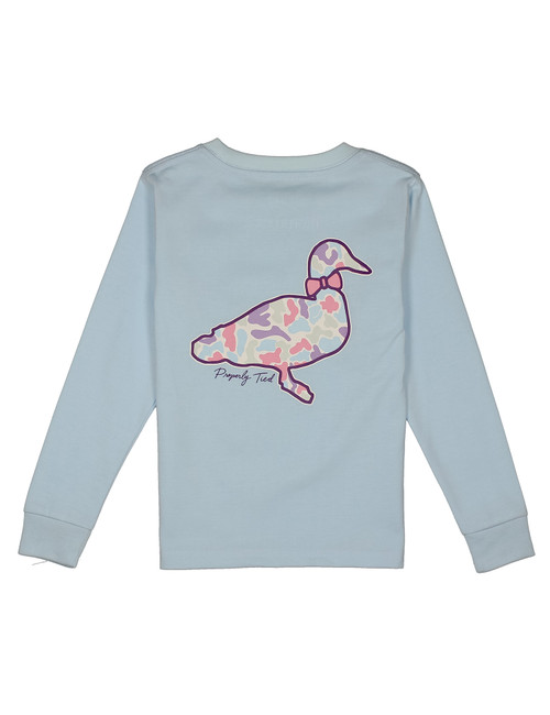 GIRLS LS TOP COTTON CANDY CAMO PERIWINKLE