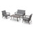 SIENNA 4PC DEEP SEATING CHAIR SET GRAY