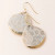 STONE DIPPED TEARDROP EARRING FOSSIL CORAL/GOLD