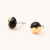 DIPPED STONE STUD EARRINGS BLACK SPINEL/GOLD