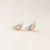 CRESCENT MOON STUD EARRINGS AMAZONITE AND GOLD