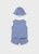 3PC SET BLUE RIBBED TANK W/ HAT