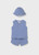 3PC SET BLUE RIBBED TANK W/ HAT